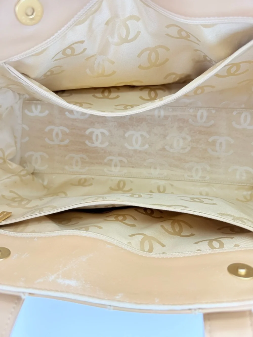 CHANEL Quilted Wild Stitch Tan Calfskin Leather Tote - Picture 10 of 16